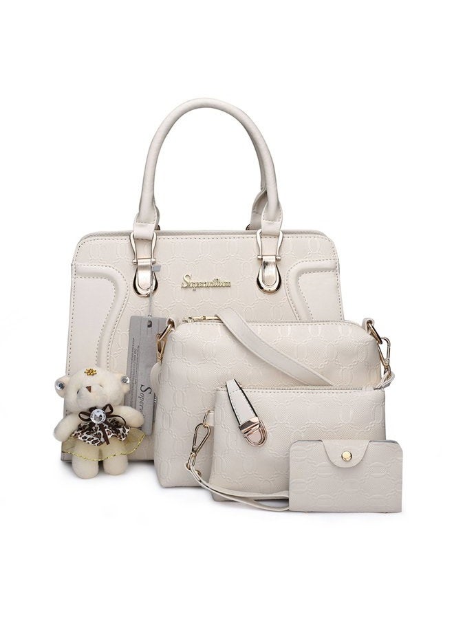 Soperwillton Handbag for Women Tote Bag Shoulder Bags Satchel 4pcs Purse Set - Image 1