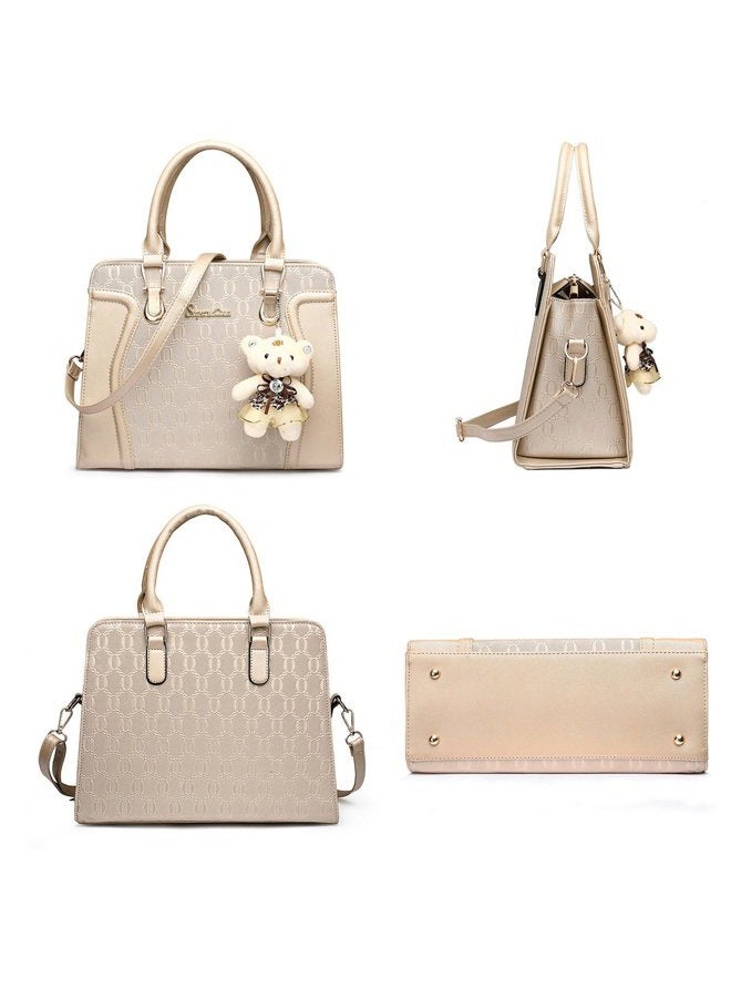 Soperwillton Handbag for Women Tote Bag Shoulder Bags Satchel 4pcs Purse Set - Image 3