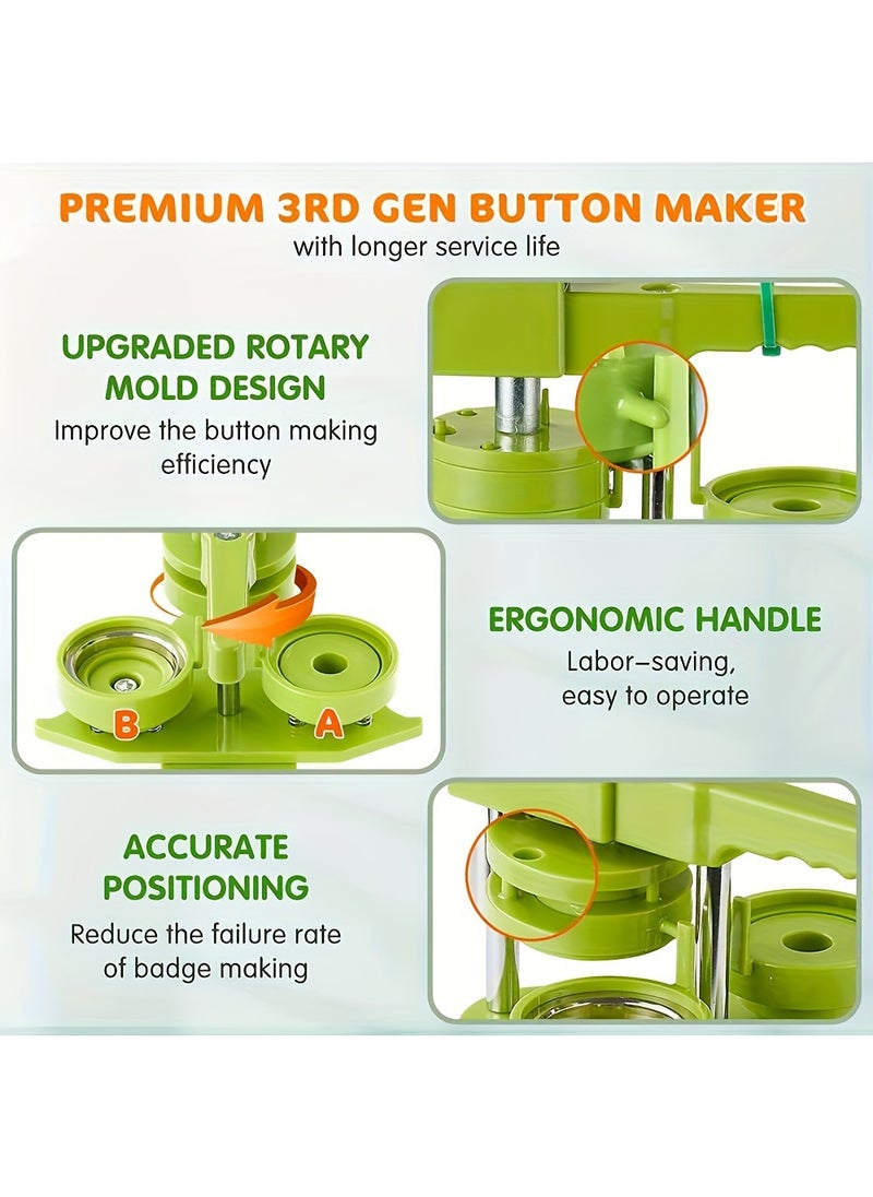 EzzySo DIY Badge Maker Kit with Rotating Machine, Complete Set Including Molds and Accessories for Crafting Custom Buttons and Pins.  - Image 4