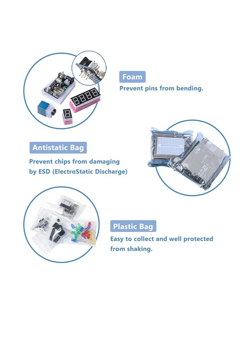ELEGOO UNO R3 Project Super Starter Kit Compatible with Arduino IDE with Tutorial, 5V Relay, UNO R3 Board, Power Supply Module, Servo Motor, Prototype Expansion Board, etc. for Beginner