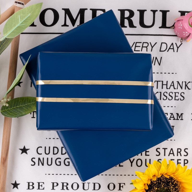 RUSPEPA Navy Wrapping Paper Solid Color for Wedding, Birthday, Shower, Congrats, and Holiday - 30 inches x 32.8 feet - Image 5