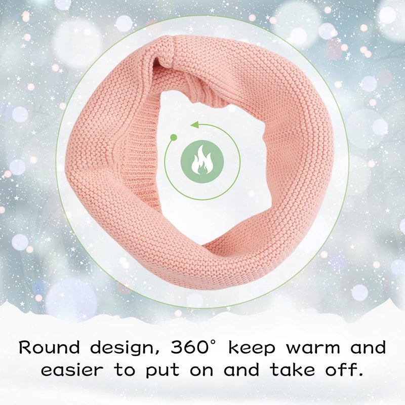 Peecabe Baby Boys Knitted Scarves Warm Toddler Girl Infinity Scarf Kids Soft Chunky Neck Warmer for Fall Winter - Image 2