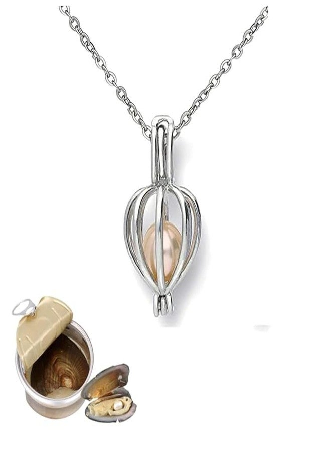 VR Creatives White Pearl Pendant Necklace with Earrings Valentine Gifts for Girlfriend - Image 1