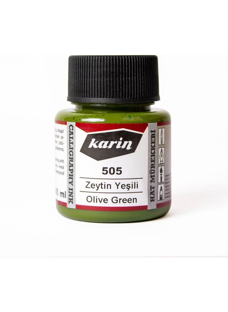 Karin - Calligraphy Ink 45 Ml. 505 Dark Olive - Image 1