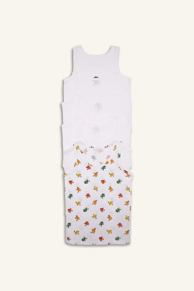 DeFacto Boy Food Print 5 Piece Undershirts