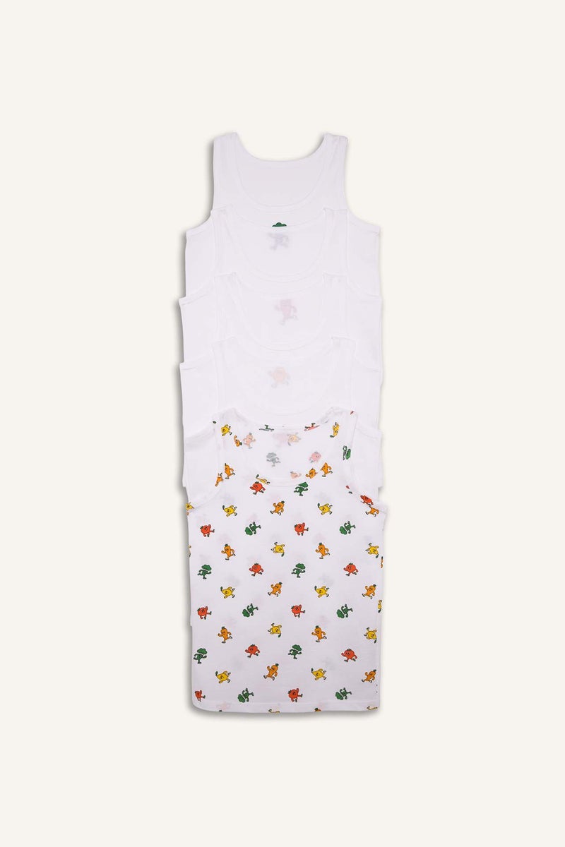 DeFacto Boy Food Print 5 Piece Undershirts - Image 1