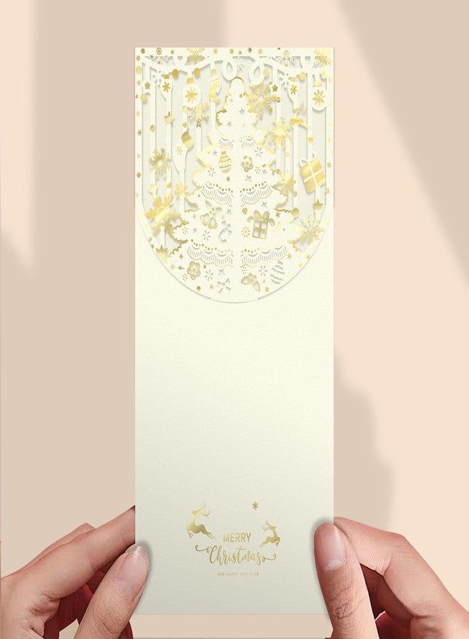 AVERZELLA Holidays Christmas Money Holder for Cash Gift 12 Pcs, Xmas Cash Envelopes Money Envelopes with Gold Foil & Laser Cut, Christmas Currency Gift Envelopes (Beige) - Image 4