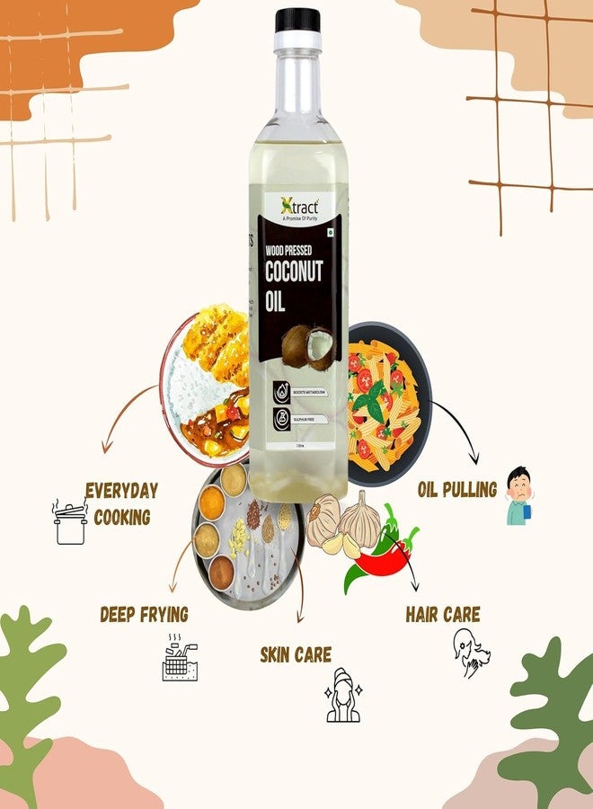 Xtract Wood Pressed Coconut Oil 500ml | Traditional Kacchi Ghani Cold Pressed | Pure Natural Coconut Cooking & Baby Massage Oil - Image 4