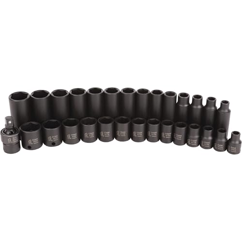 Sunex Tools Sunex 3329 3/8-Inch Drive Standard and Deep Metric Impact Socket Set, Metric, Standard/Deep, 6-Point, Cr-Mo, 8mm - 22mm, 29-Piece - Image 4