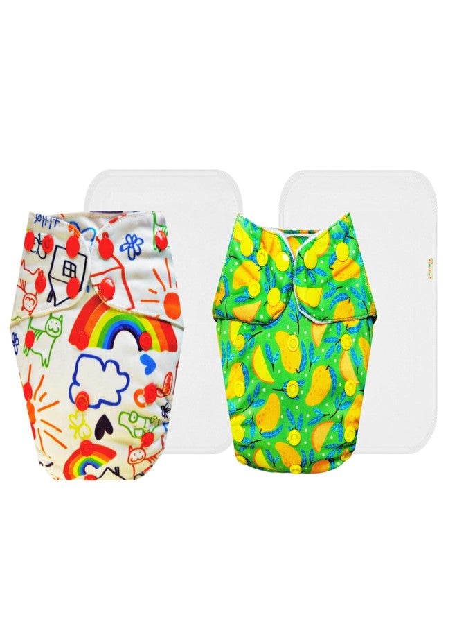 Dumbledo Premium Cloth Diaper with Cotton Insert (Pack of 2) | Snug Fit | Leakproof | Quick Dry | Trusted by Moms | 3 Months - 3 Years | Unisex Baby - Image 1