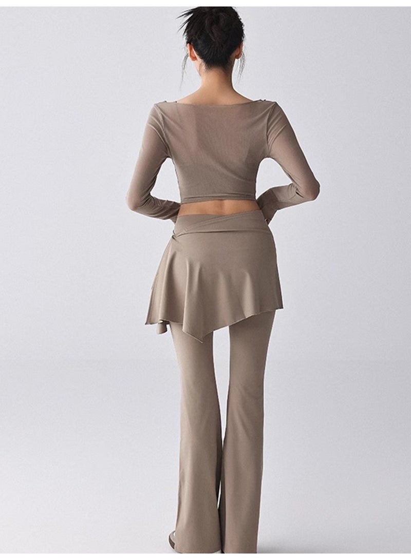 المرأة أنيقة عالية الارتفاع نحيفة تشتعل بوتكوت بنطلون اليوغا ناعمة البطن التحكم الرقص بيلاتس تدريب بانتسكيرت صالة رياضية - Image 4