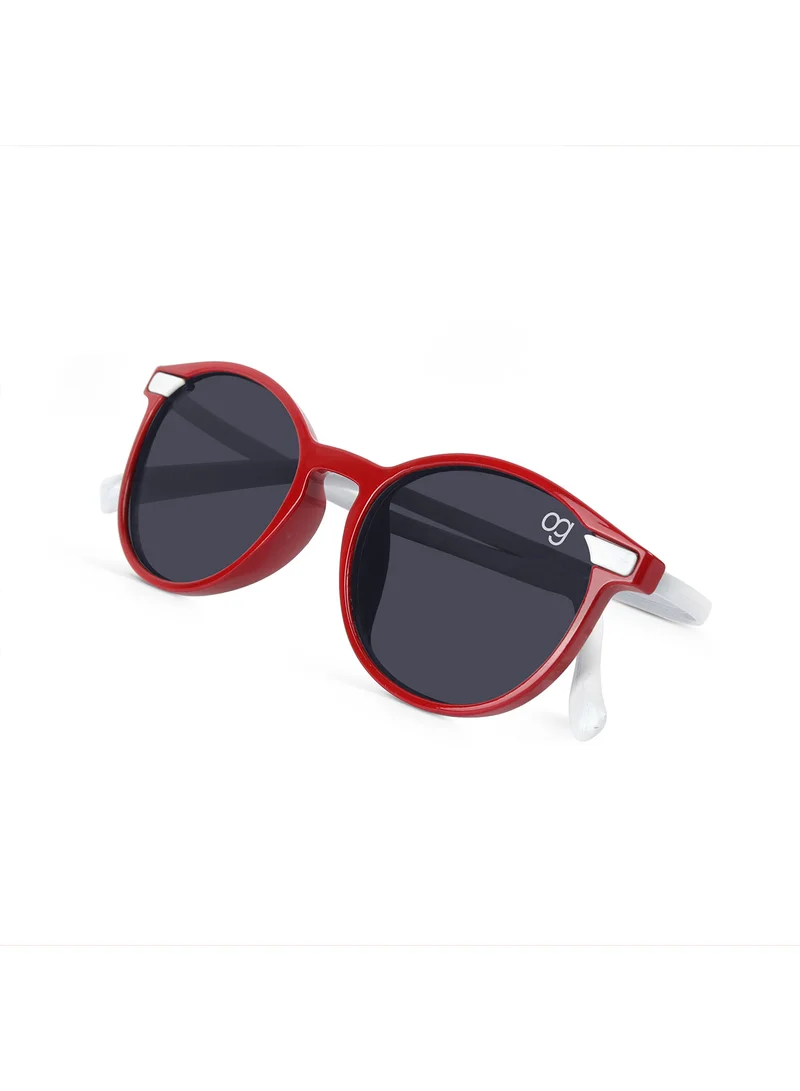 Woggles Stylish Red & White Wayfarer Kids Sunglasses
