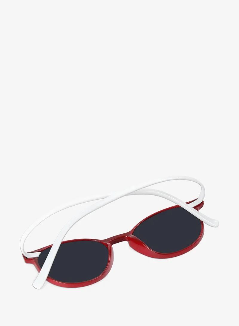 Woggles Stylish Red & White Wayfarer Kids Sunglasses