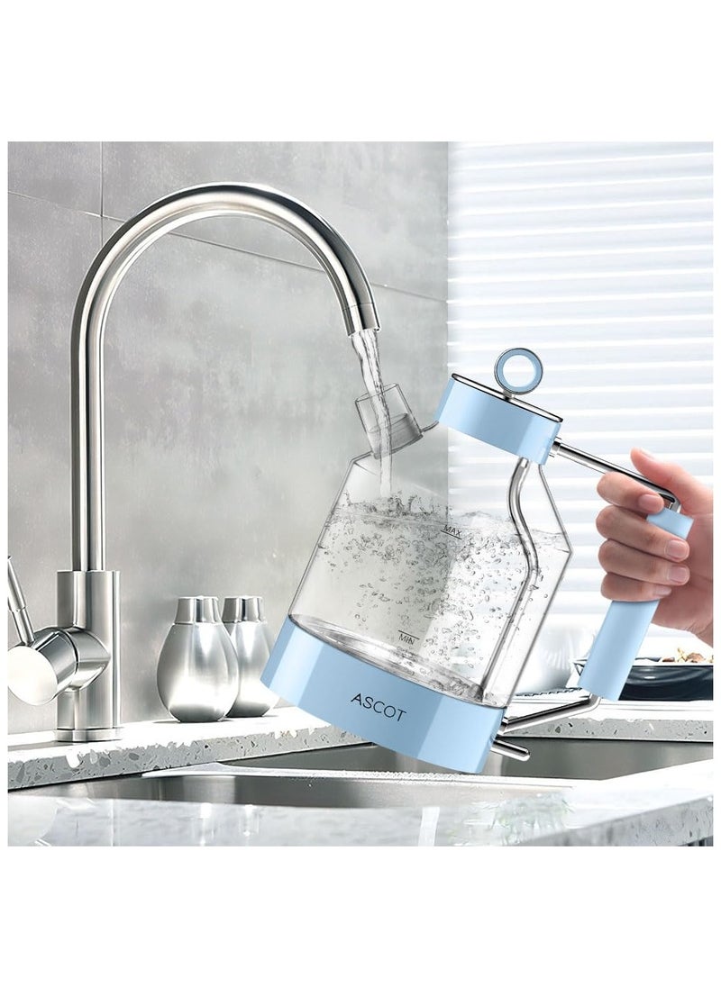 ASCOT - Electric Kettle, ASCOT Glass Electric Tea Kettle 1.5L 2200W Tea Heater, Borosilicate Glass, BPA-Free, Auto Shut-Off and Boil-Dry Protection - Image 1