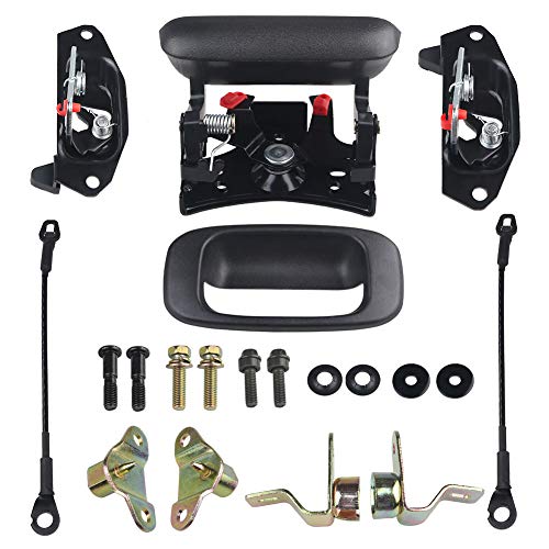 WMPHE Tailgate Hardware Rebuild Kit Compatible with 1999-2006 Chevy Silverado Fleetside GMC Sierra Pickup. Tailgate Handle Bezel Latch and Cables Rods, OEM 15228539,15997911,15921948, 5921949 - Image 1