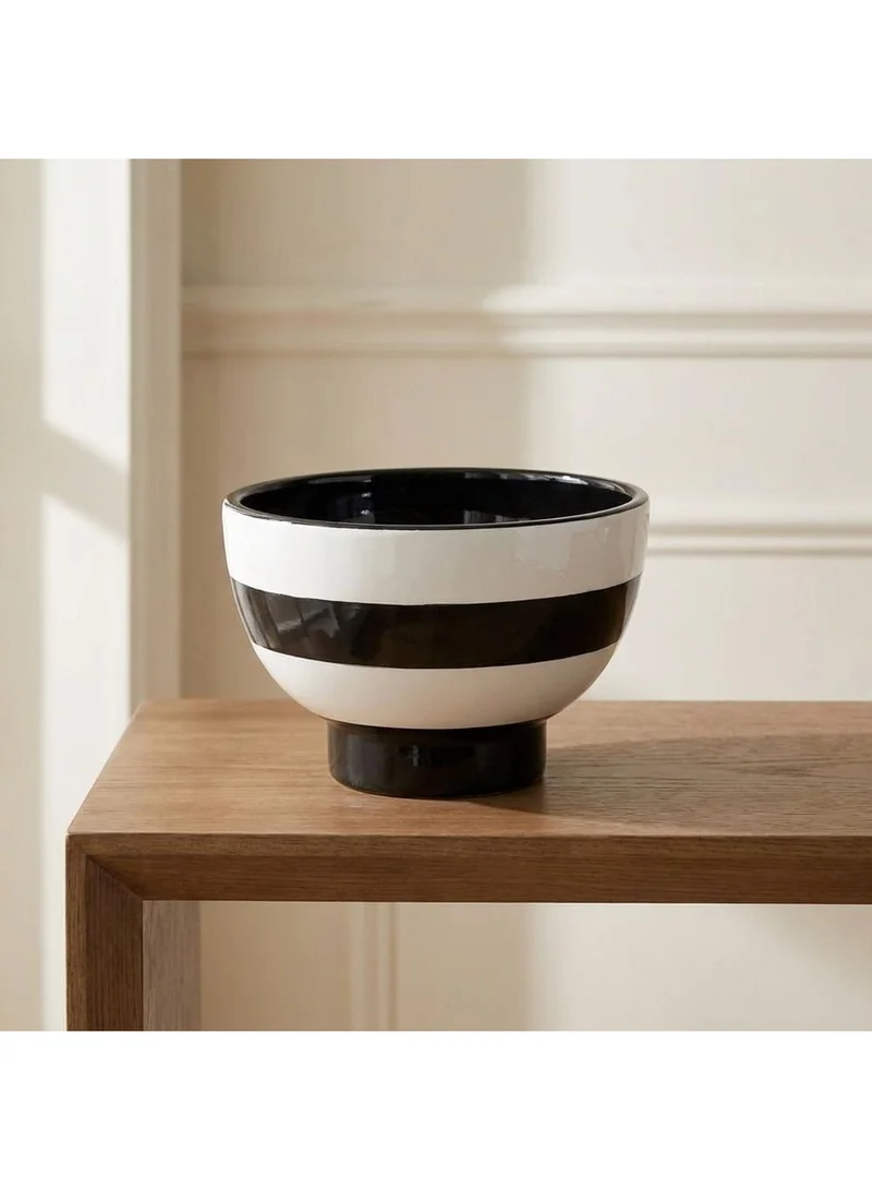 Danube Home Mirabella Black White Ceramic Vase 17X17X25 cm  Modern Decorative Vase