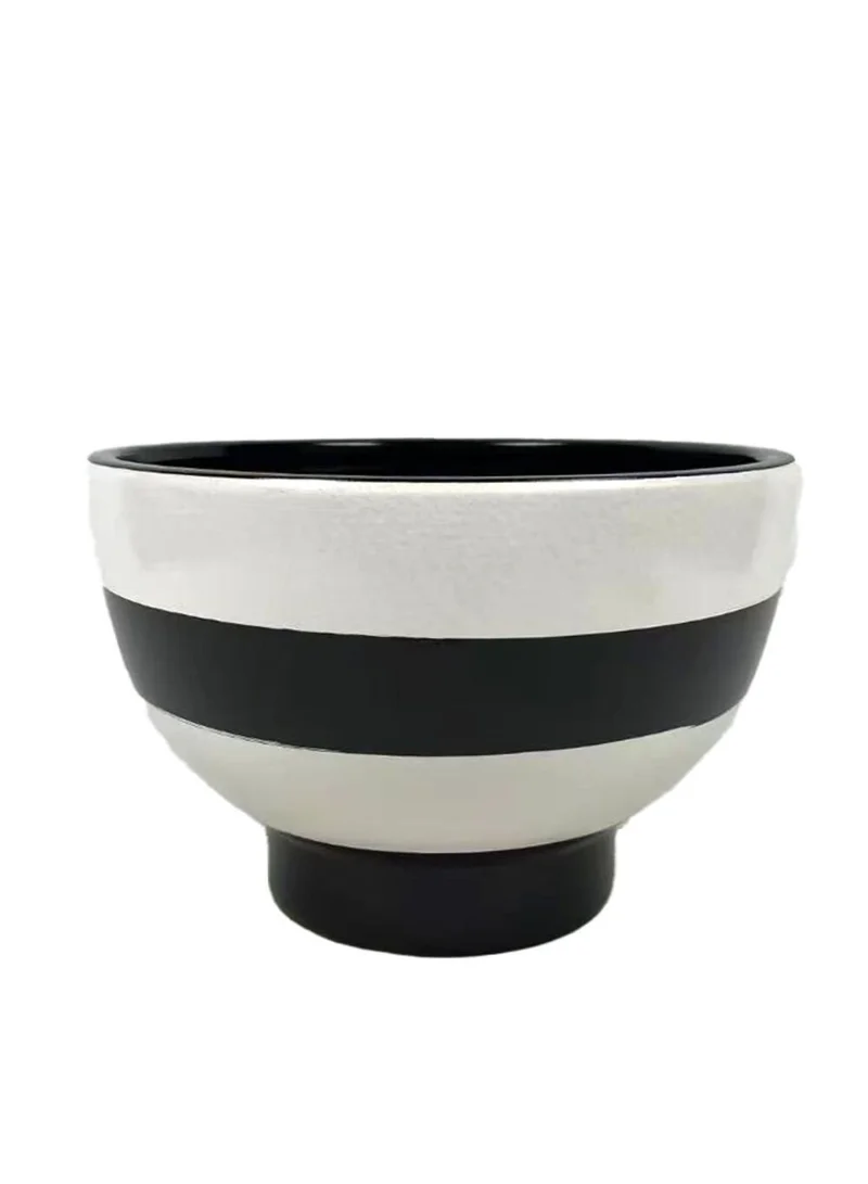 Danube Home Mirabella Black White Ceramic Vase 17X17X25 cm  Modern Decorative Vase