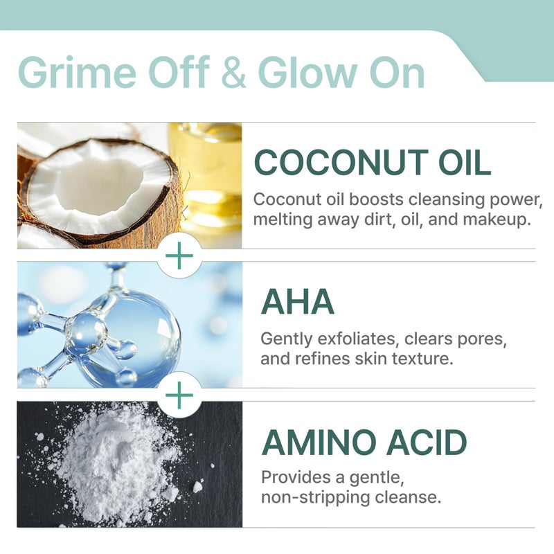 Illiyoon زيت تنظيف عميق لطيف من إيللييون | منظف وجه خفيف الوزن بزيت جوز الهند و AHA/BHA لإزالة المكياج، خالي من العطور، لإزالة الدهون والرؤوس السوداء، العناية بالبشرة الكورية، 8.45 أونصة سائلة. - Image 3