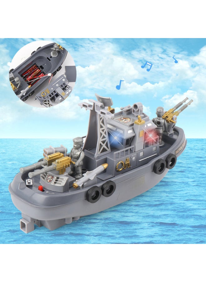 Generic - Hot Sale Electric Patrol Boat Lights Can Be Driven On Water Stall Hot Sale Model Bath Toys-Color:0619D Marine Fire Boat - Image 1