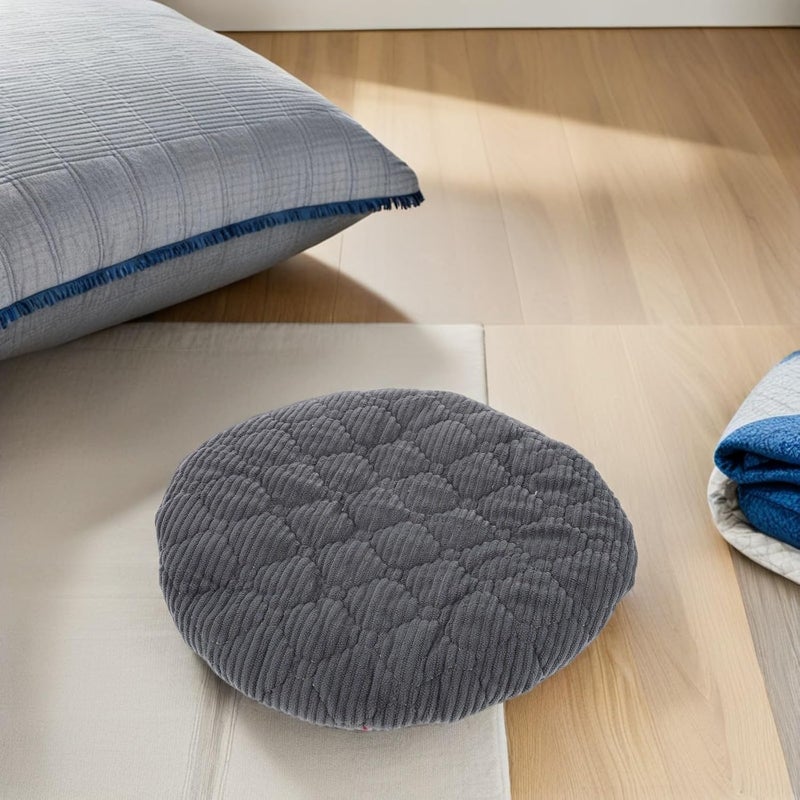 Uonlytech Stool Cushion Covers Elastic Seat Pads Soft Gray Corduroy Slipcovers Non-Slip Round Bar Stool Seat Covers for Home Dining Room and Restaurant Use - Image 5