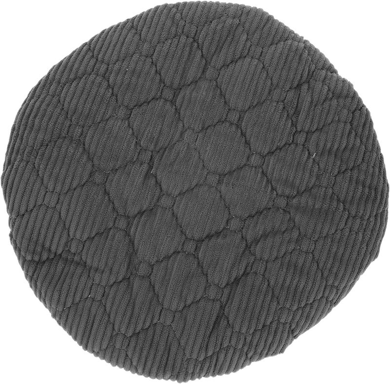 Uonlytech Stool Cushion Covers Elastic Seat Pads Soft Gray Corduroy Slipcovers Non-Slip Round Bar Stool Seat Covers for Home Dining Room and Restaurant Use - Image 1