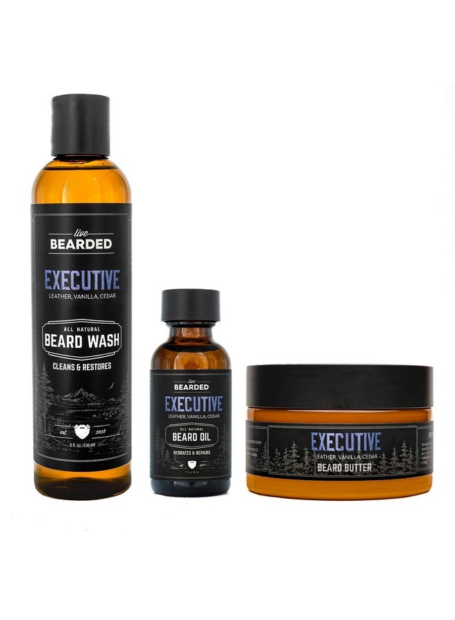 Live Bearded Ive Bearded: 3Step Beard Grooming Kit Executive Beard Wash Beard Oil And Beard Butter Allnatural Ingredients With Shea Butter Jojoba Oil And More Beard Growth Support Made In The Usa - Image 1