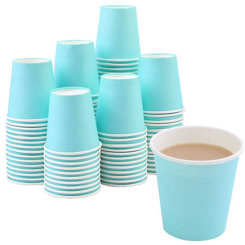 Hssugi Paper 3oz Bathroom Cups Disposable Mouthwash 100 Count Blue Small for Espresso Medicine  Blue