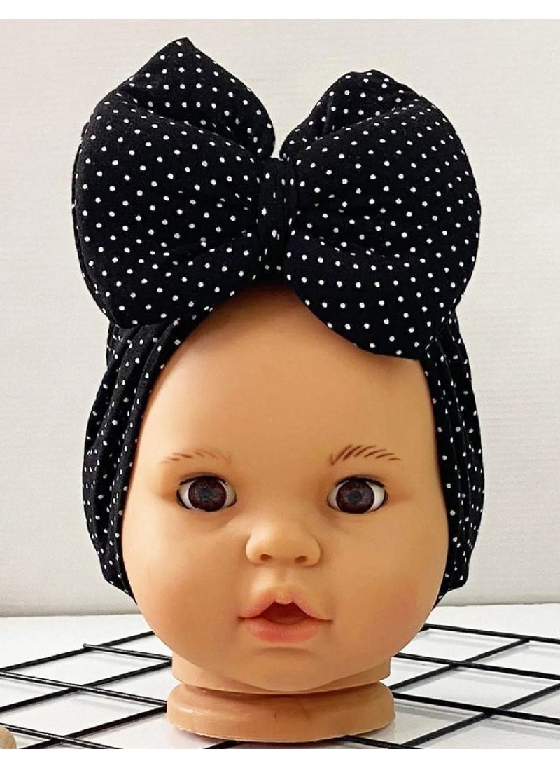 Bilge Trend Bowknot Lycra Double Layer Baby Girl Bonnet (Compatible Between 6-18 Months) 