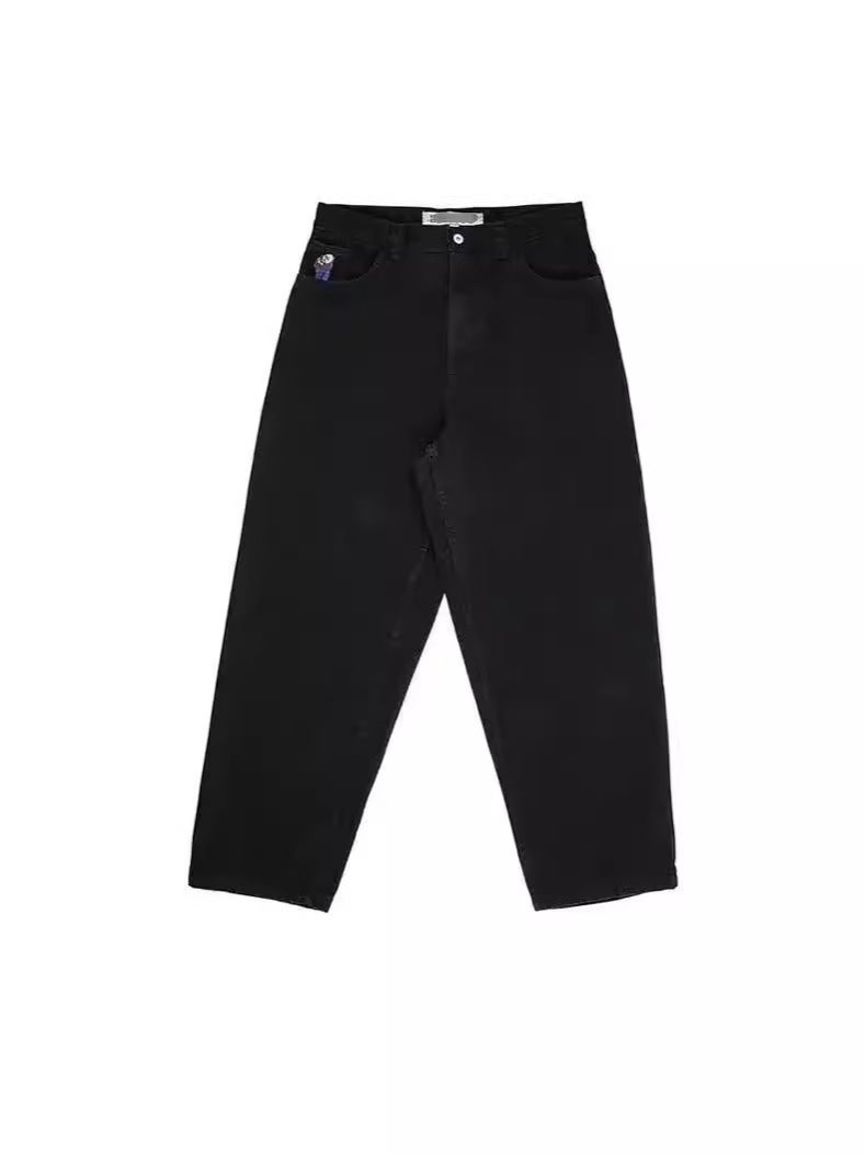 Polar Big Boy Jeans – Y2K Hip Hop Gothic Embroidered Blue Straight Trousers for Youth - Image 3