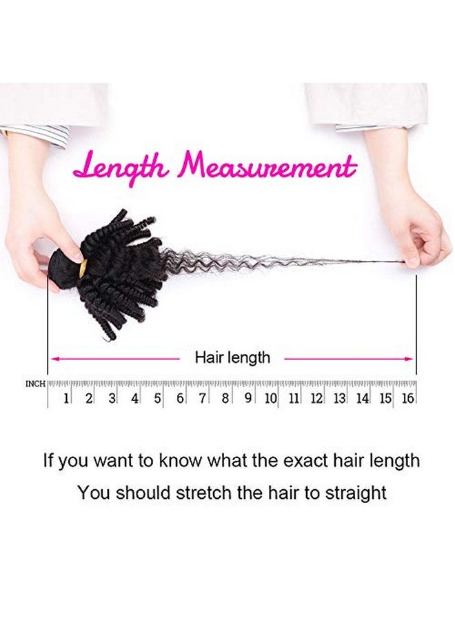 VIOLET Brazilian Funmi Human Hair Bundles 8 10 12In, Afro Kinky Curly Hair Bundles Short Curly Weave, Unprocessed Brazilian Virgin Human Hair Bouncy Curl Extensions (8" 10" 12", Natural Black) - Image 5