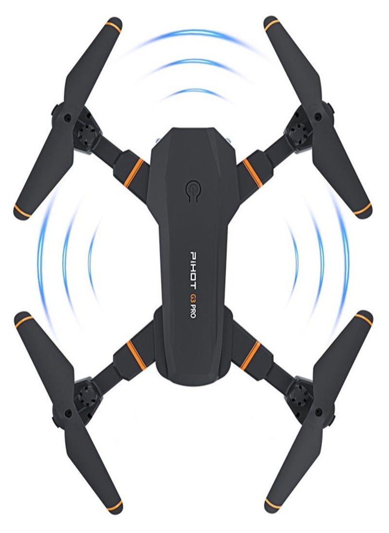 TIGER - G3 Pro Drone – 4K Dual-Camera with 3-Way Obstacle Avoidance, Folding Four-Axis Design, Visual Positioning, Air Pressure Hovering, 1800mAh Battery, 20-Min Flight Time for Aerial Photography - Image 1