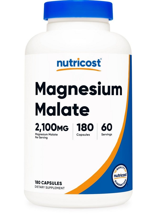 Nutricost Magnesium Malate 2,100mg, 180 Capsules - Vegetarian, Non-GMO, Gluten Free - Image 1