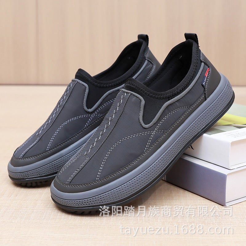 Mens Breathable Casual Cloth Shoes Spring Autumn Comfortable Grey 