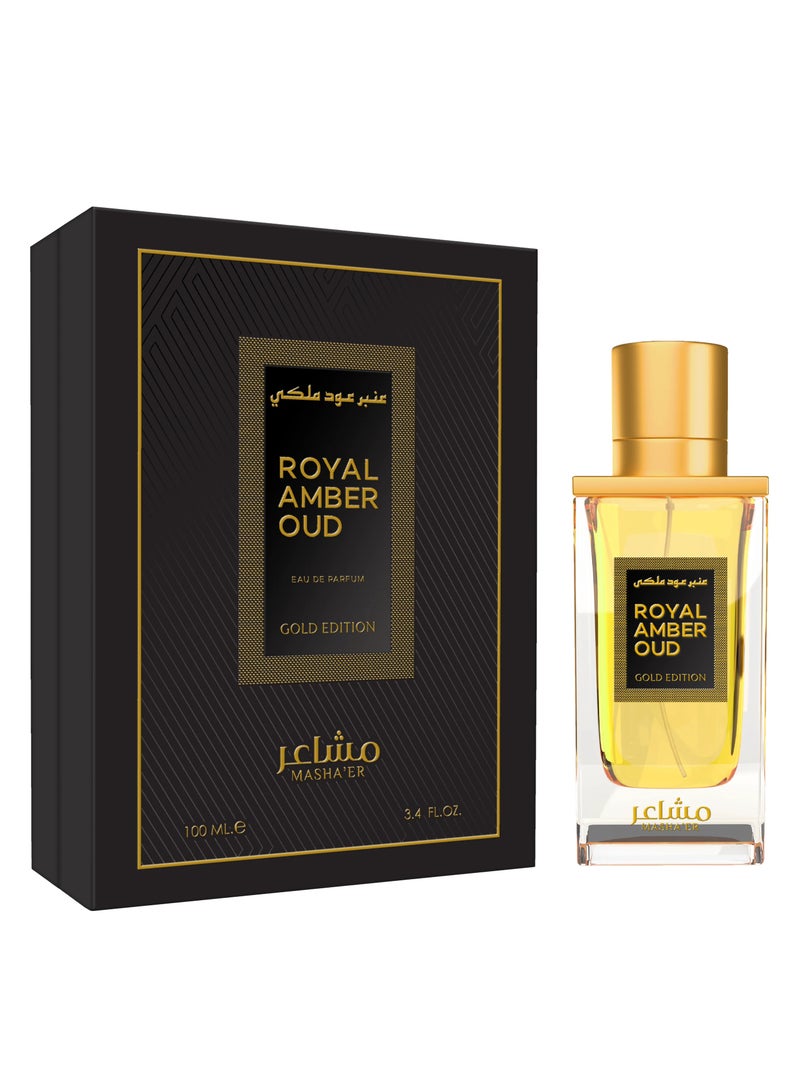 مشاعر  عنبر عود ملكي الاصدار الذهبي او دي بيرفيوم نسائي - 100 مللي - Image 1