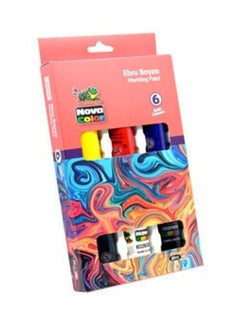 NOVA Nova Color Marbling Paint 30Ml, 6 Colors (Blue,Red,Yellow,Green,Black,White) -KRPBNC-238 