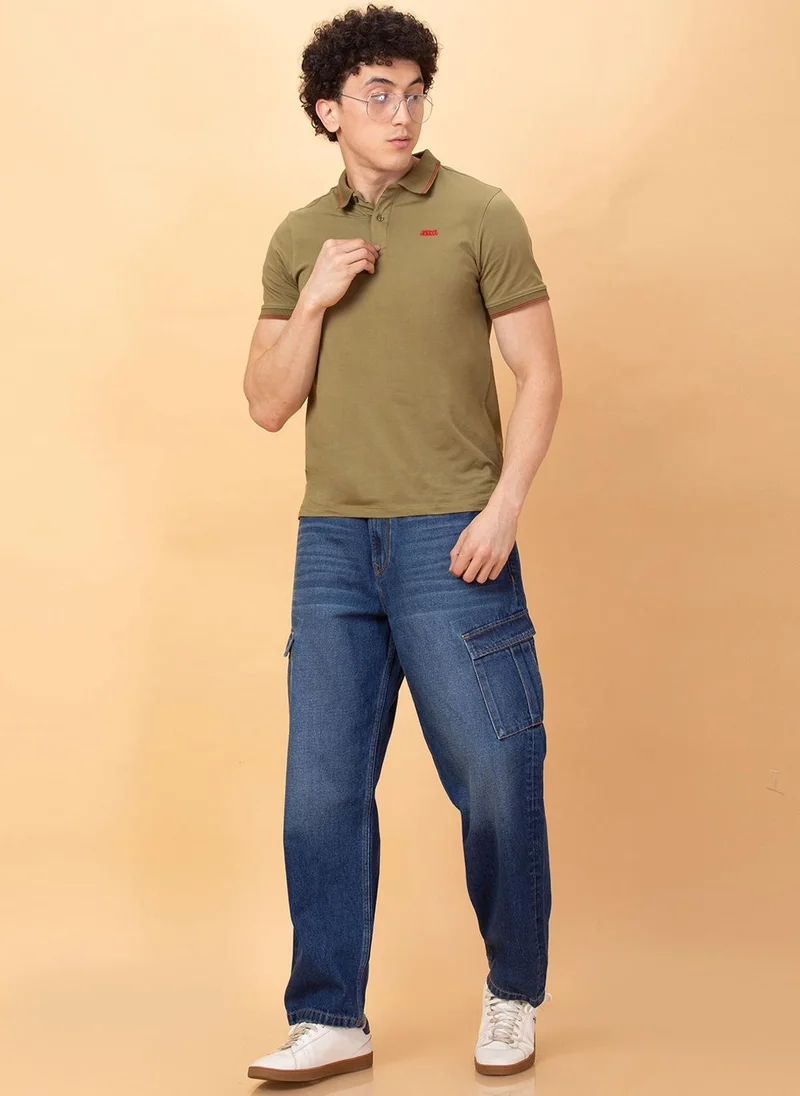 Being Human DARK TONE Men Low Distress Light Fade Jeans for Men | Best Price UAE