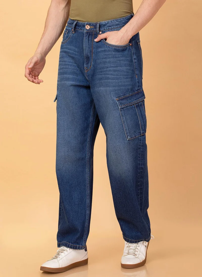 Being Human DARK TONE Men Low Distress Light Fade Jeans for Men | Best Price UAE