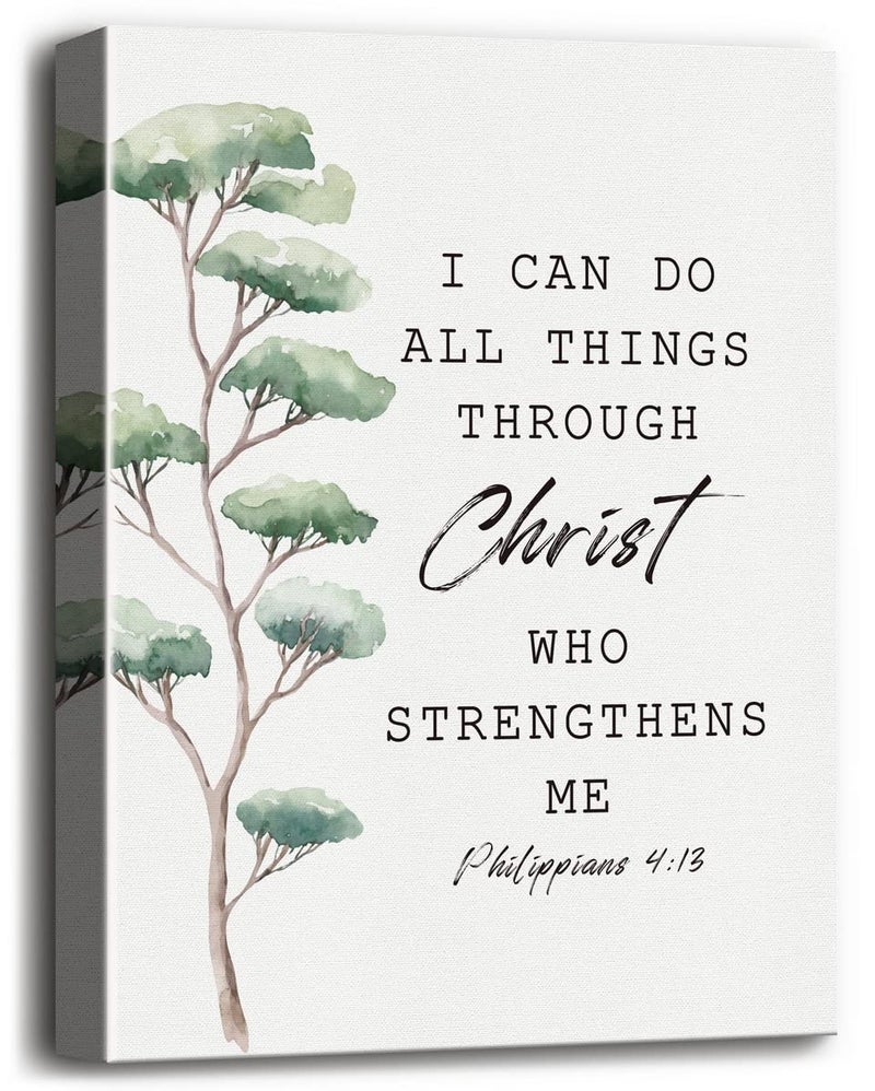 WKYAER I Can Do All Things Through Christ Canvas Wall Art - Image 1