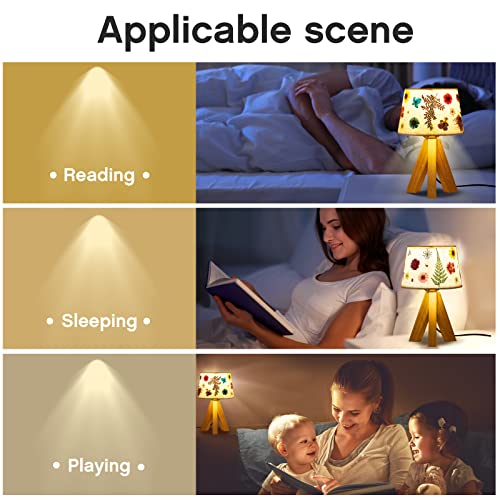 Hortsun Pressed Floral Lamp Bedside Vintage Flower Desk Lamp for Bedroom Living Room, Dorm, Home, Office Decor(1 Pcs,Triangle Style) - Image 5