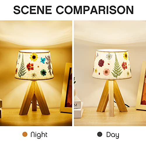 Hortsun Pressed Floral Lamp Bedside Vintage Flower Desk Lamp for Bedroom Living Room, Dorm, Home, Office Decor(1 Pcs,Triangle Style) - Image 4