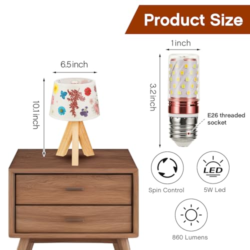 Hortsun Pressed Floral Lamp Bedside Vintage Flower Desk Lamp for Bedroom Living Room, Dorm, Home, Office Decor(1 Pcs,Triangle Style) - Image 2