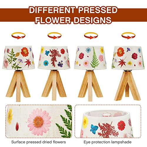 Hortsun Pressed Floral Lamp Bedside Vintage Flower Desk Lamp for Bedroom Living Room, Dorm, Home, Office Decor(1 Pcs,Triangle Style) - Image 3