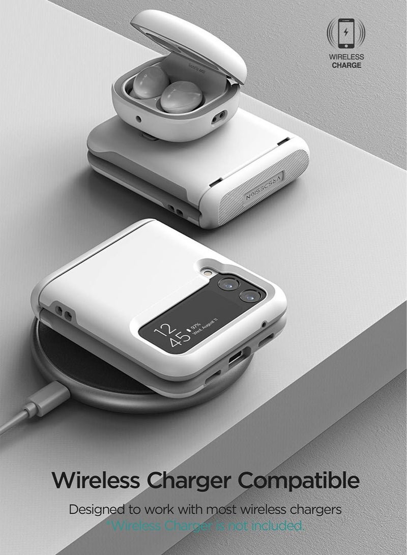 VRS Design Terra Guard Modern [Hinge Protection] for Samsung Galaxy Z Flip 4 Case Cover (2022) - White  - Image 3