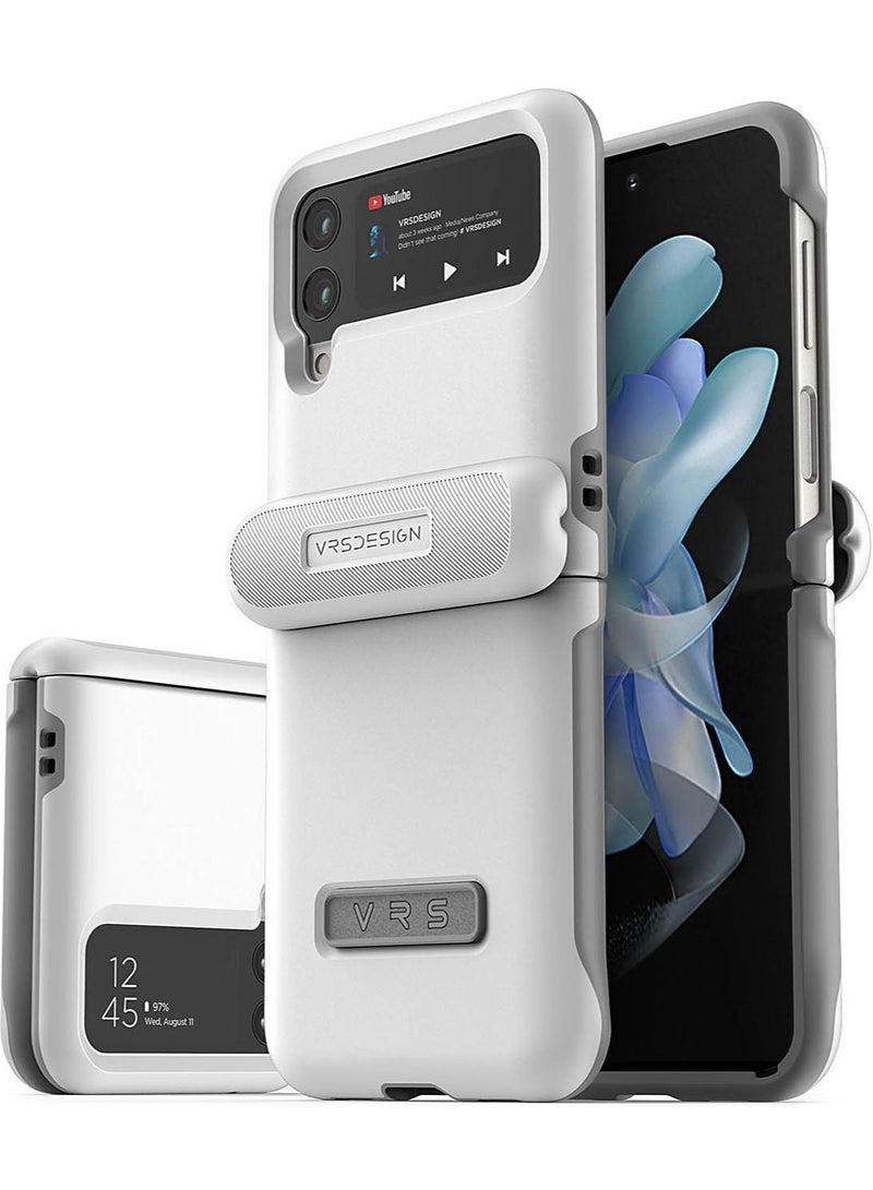 VRS Design Terra Guard Modern [Hinge Protection] for Samsung Galaxy Z Flip 4 Case Cover (2022) - White  - Image 1