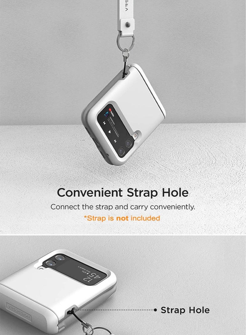 VRS Design Terra Guard Modern [Hinge Protection] for Samsung Galaxy Z Flip 4 Case Cover (2022) - White  - Image 5