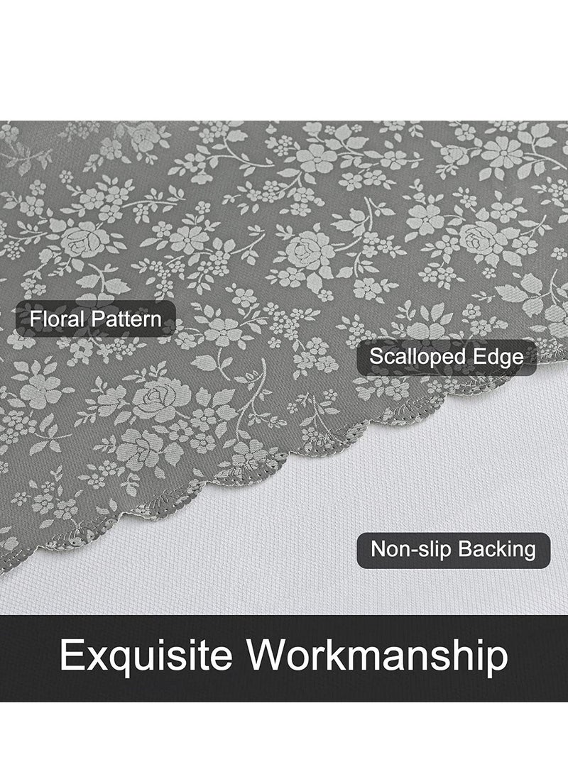 SOLARAE Round Tablecloth Waterproof Vinyl Tablecloth Round Heavy Duty Table Cloth Wipeable Table Cover for Kitchen and Dining Room Indoor Outdoor Party Wedding Grey 60" Round - Image 5