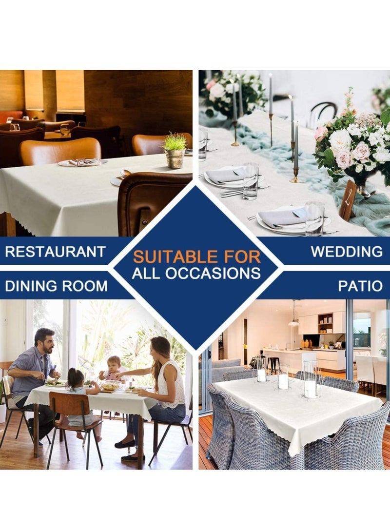 SOLARAE Round Tablecloth Waterproof Vinyl Tablecloth Round Heavy Duty Table Cloth Wipeable Table Cover for Kitchen and Dining Room Indoor Outdoor Party Wedding Grey 60" Round - Image 3