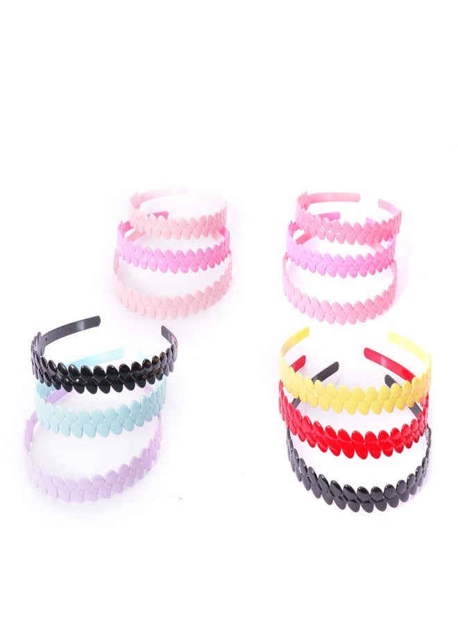 Shivarth Headbands for Girls and Women (Combo of 12 Headbands) in Broad Plastic for Multi Color - Image 1