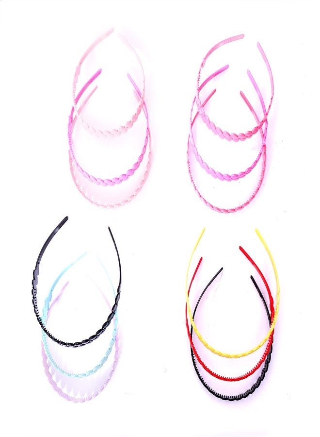 Shivarth Headbands for Girls and Women (Combo of 12 Headbands) in Broad Plastic for Multi Color - Image 4