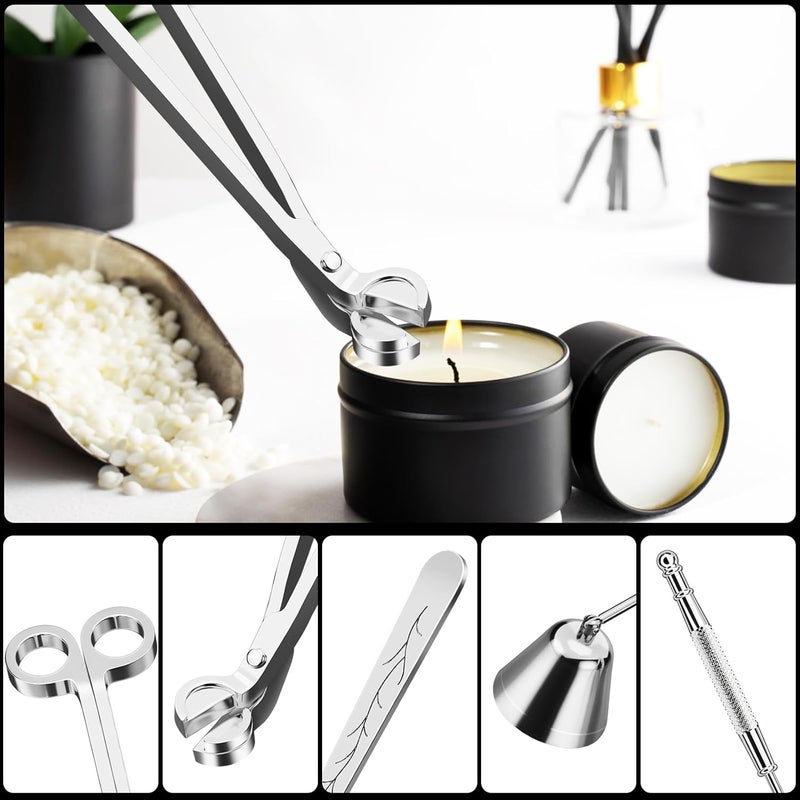 calary Candle Wick Trimmer, Candle Snuffer and Wick Dipper & Candle Accessory Set, 3 in 1 Candle Care Kit for Candle Lover (Silvery) - Image 3